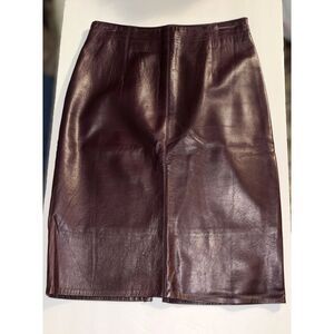 Vintage Super Soft Rich Brown Leather Skirt by Lanna Size 8 Made in USA 70s-80s
